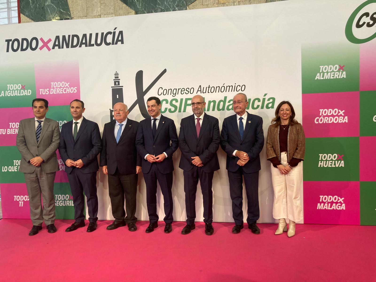Juanma Moreno, Jesús Aguirre, Francisco de la Torre, José Antonio Nieto y Patricia Navarro asiste al IX Congreso de CSIF Andalucía
